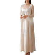 HLSOHJP Womens Victorian Nightgown Long Sleeve Nightgowns Vintage Autumn Night Shirt
