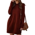 thumbnail image 1 of HLSOHJP Women's Winter Sweatshirt Dress Fleece Lined Pullover Shirt with Pockets Warm, 1 of 4