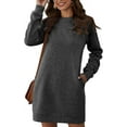 thumbnail image 1 of HLSOHJP Women's Winter Sweatshirt Dress Fleece Lined Pullover Shirt with Pockets Warm, 1 of 3