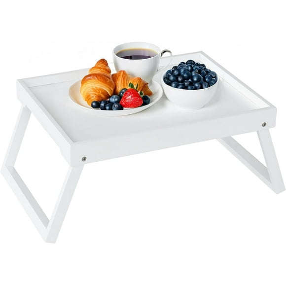 HLTUDJ Bed Tray  with Folding Leg  Breakfast in Bed Tray for Eating  Serving  Food  Sofa  Snacking or Working  Laptop  Dinner(1  )