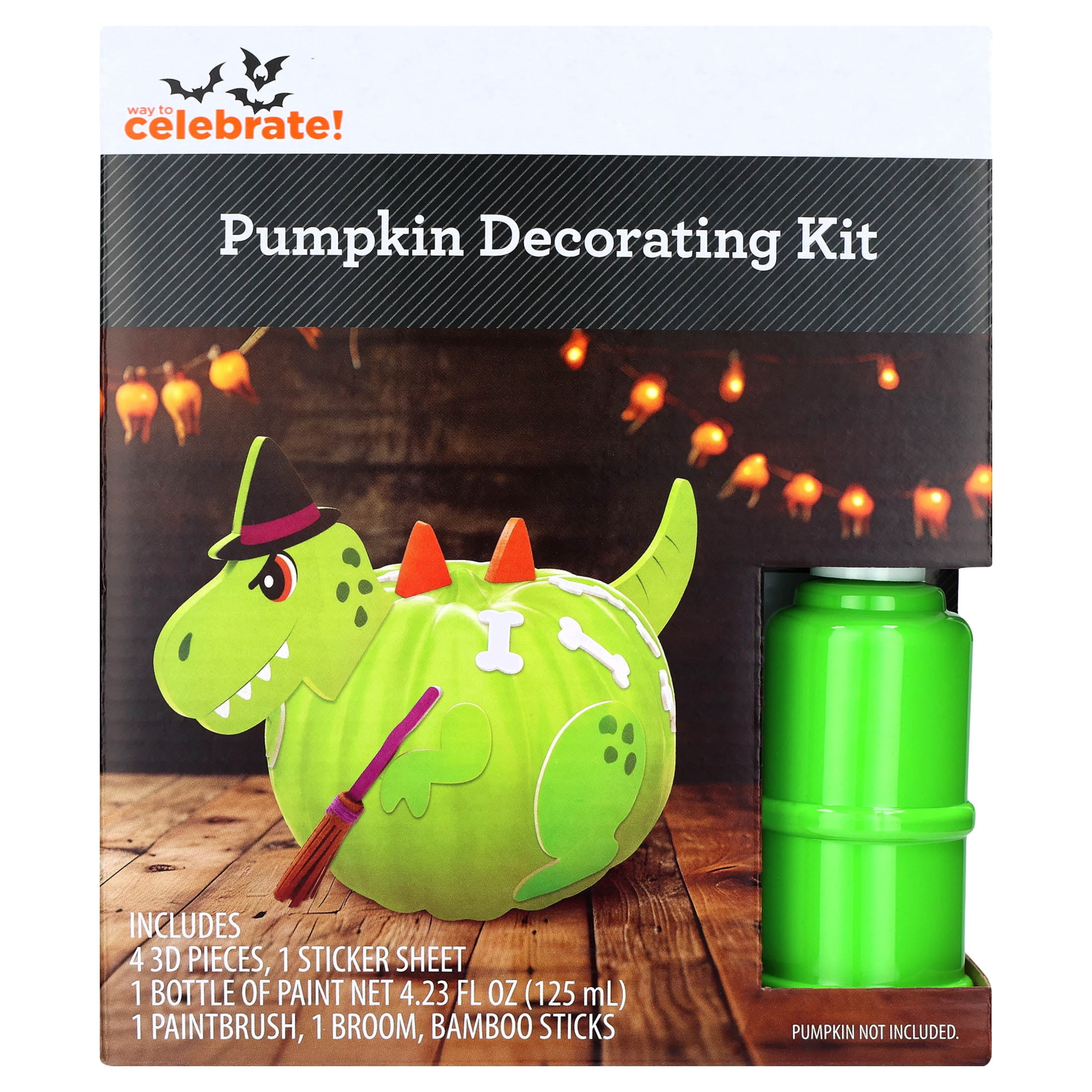 Dinosaur Pumpkin Decorating Kit, Multicolor, Halloween by Way To Celebrate