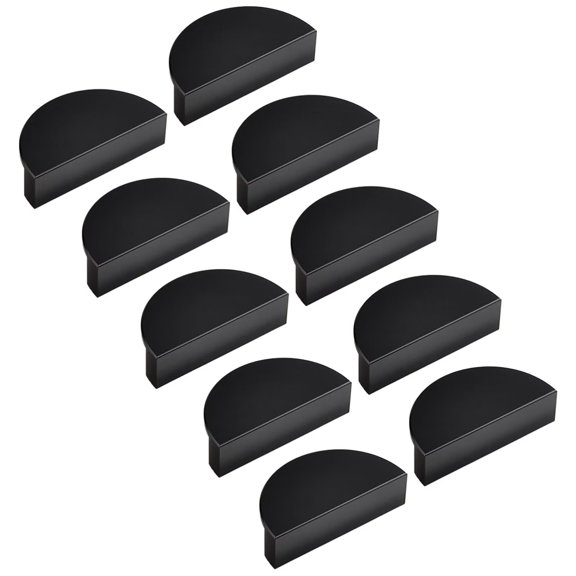 HLXDECO 10 Pack Half Moon Cabinet Pulls Semicircle Kitchen Drawer Handles, Aluminum Alloy