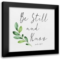 HM Design 12x12 Black Modern Framed Museum Art Print Titled - Inspirational Life I-Be Still