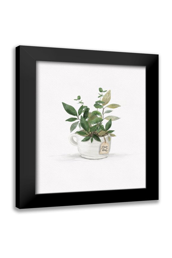 HM Design 12x14 Black Modern Framed Museum Art Print Titled - Botanical Mug I