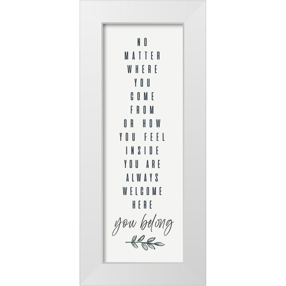 HM Design 13x32 White Modern Wood Framed Museum Art Print Titled - Simple Nature VI-You Belong