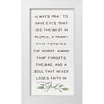 thumbnail image 1 of HM Design 14x24 White Modern Wood Framed Museum Art Print Titled - Inspirational Life panel I-Always Pray, 1 of 4