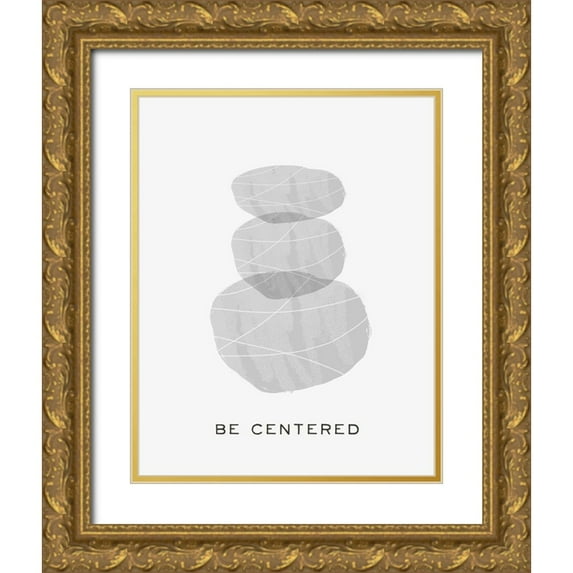 HM Design 15x18 Gold Ornate Wood Framed with Double Matting Museum Art Print Titled - Zen Vibes I-Be Centered