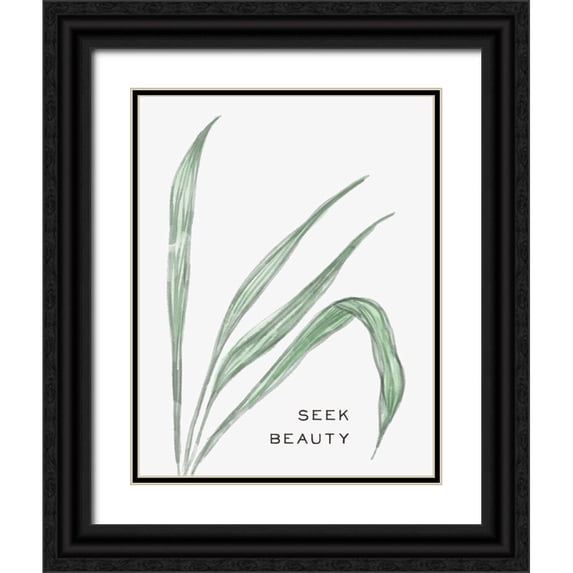HM Design 19x24 Black Ornate Wood Framed with Double Matting Museum Art Print Titled - Serene Sentiment VII-Seek Beauty