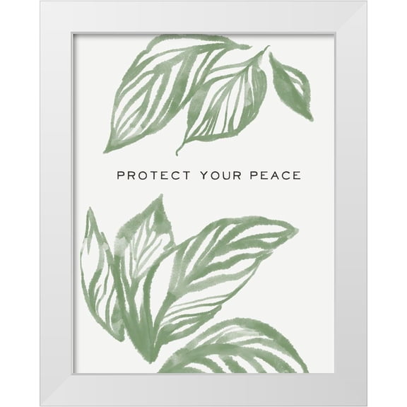 HM Design 19x24 White Modern Wood Framed Museum Art Print Titled - Serene Sentiment VI-Protect
