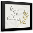 thumbnail image 1 of HM Design 20x20 Black Modern Framed Museum Art Print Titled - Botanical Inspiration yellow gray II-Kindness, 1 of 5