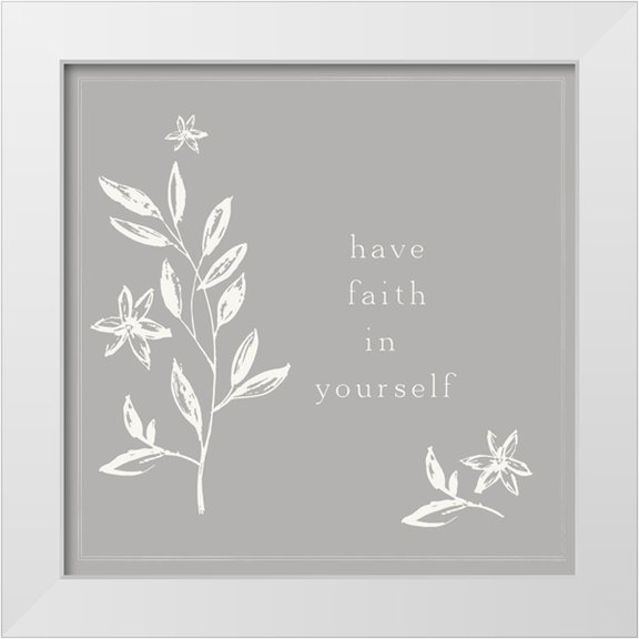 HM Design 20x20 White Modern Wood Framed Museum Art Print Titled - Simple Nature II-Have Faith