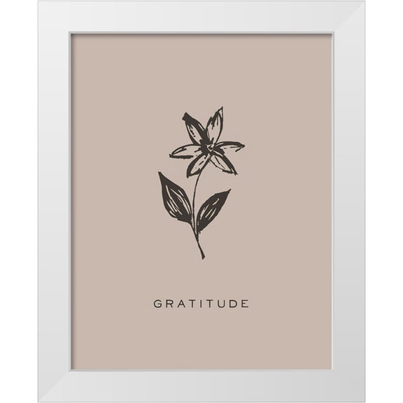 HM Design 20x24 White Modern Wood Framed Museum Art Print Titled - Serene Sentiment II-Gratitude
