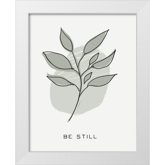 HM Design 20x24 White Modern Wood Framed Museum Art Print Titled - Zen Vibes III-Be Still