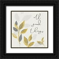 thumbnail image 1 of HM Design 26x26 Black Ornate Wood Framed with Double Matting Museum Art Print Titled - Botanical  Inspiration yellow gray I-Good Things, 1 of 4