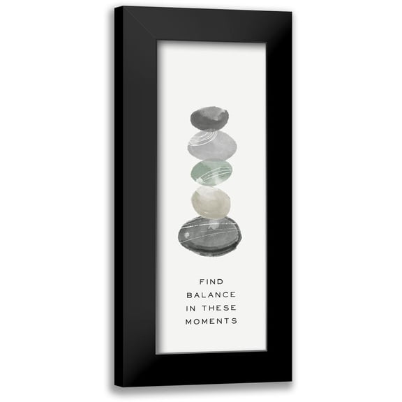 HM Design 8x14 Black Modern Framed Museum Art Print Titled - Zen Vibes IV-Find Balance