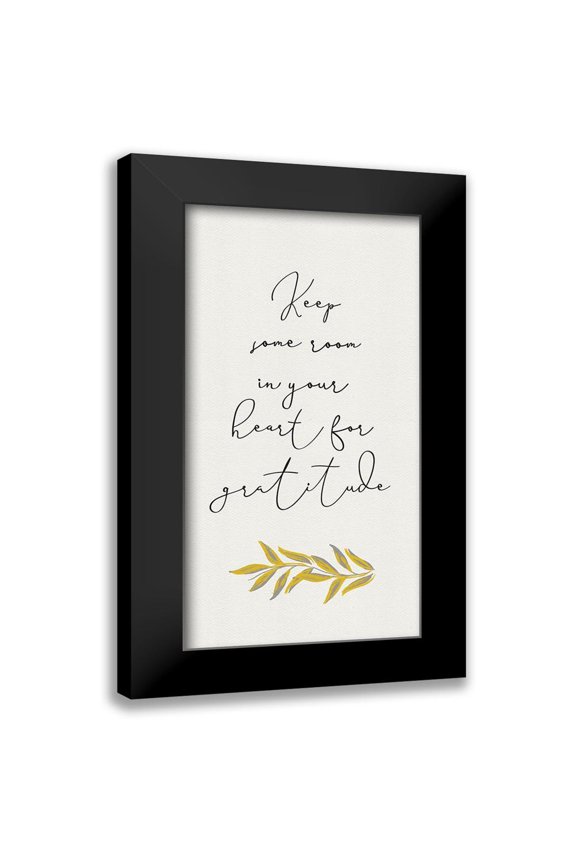 HM Design 9x14 Black Modern Framed Museum Art Print Titled - Botanical Inspiration panel yellow gray II-Gratitude