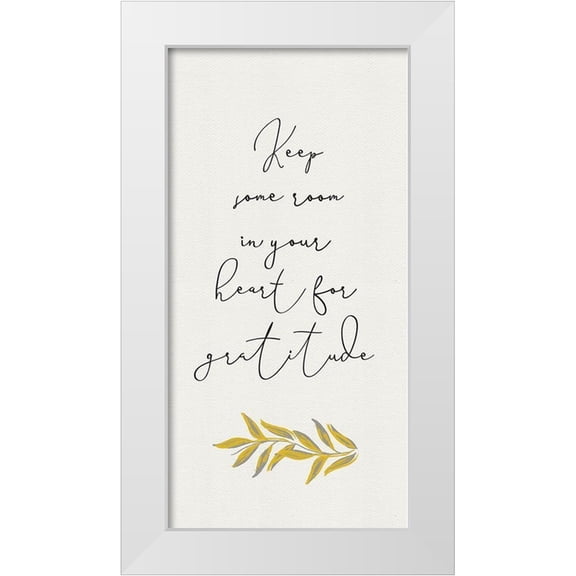 HM Design 9x14 White Modern Wood Framed Museum Art Print Titled - Botanical Inspiration panel yellow gray II-Gratitude