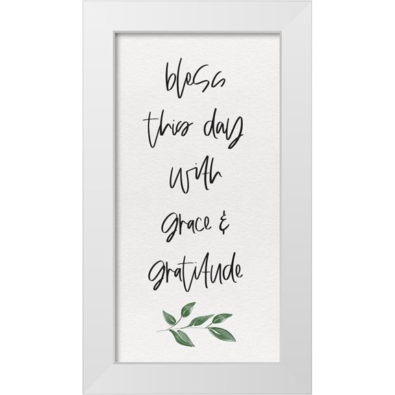 HM Design 9x14 White Modern Wood Framed Museum Art Print Titled - Inspirational Life panel III-Bless this Day