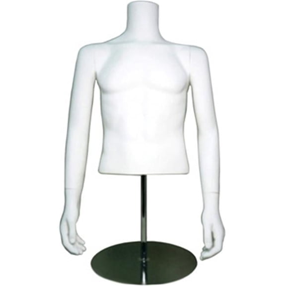 HM-M Male Half Mannequin, Matte White