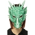 thumbnail image 1 of HM Smallwares Supersoft Mythical Sentinel Green Dragon Mask Costume Accessory, 1 of 2