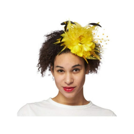 Yellow Sunburst Trim Fascinator Costume Accessory