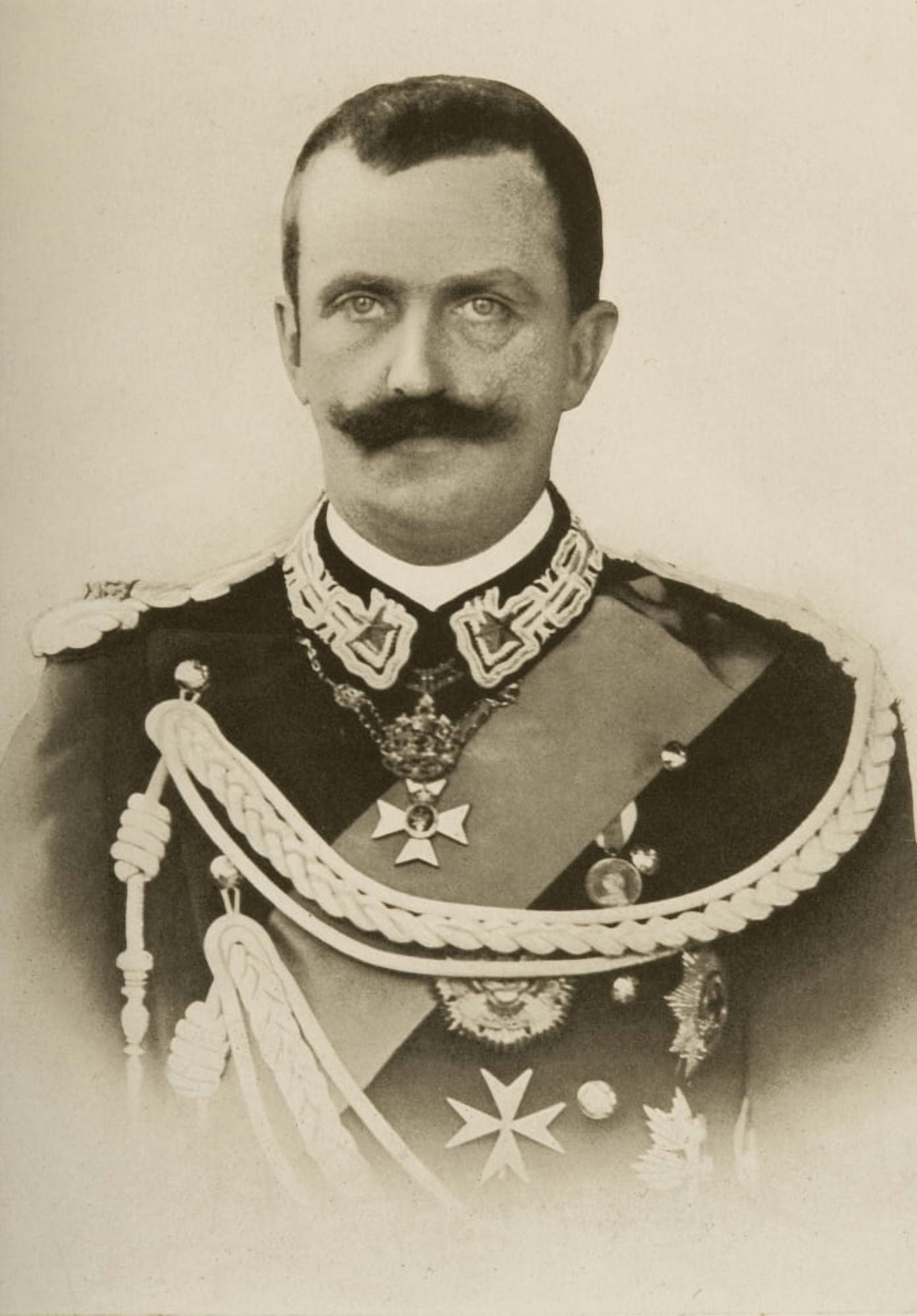HM Victor Emmanuel Iii Of Italy 1869-1947 King Of Italy 1900-1946 Emperor Of Ethiopia 1936-1943 And King Of Albania 1939-1943From A Photograph By Russell Canvas Art - Ken Welsh Design Pics (12 x 17)