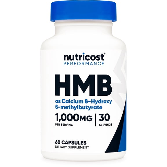 Nutricost HMB Capsules (1,000mg) 60 Capsules - as Caclium -Hydroxy -Methylbutyrate, 30 Servings, GMO-Free