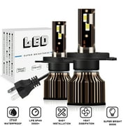 HMCYCI 2pcs 2-sides H4 9003 LED Headlight Bulbs Conversion Kit Hi-Low Dual Beam 6000K White