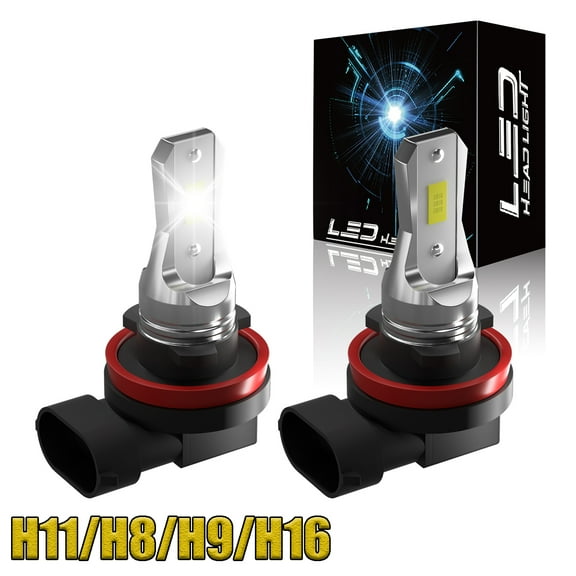 HMCYCI 2x H11 Car LED Headlight 55W 10000LM Fog Light Bulb 6000K White Driving for DRL Lamp