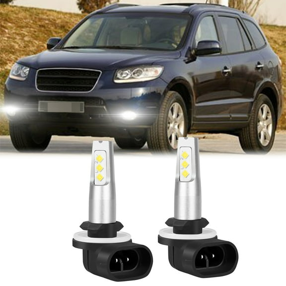 HMCYCI 2x Super Bright 6000K White 881 896 LED Bulbs Front Fog Light Lamps for 2007 2008 2009 2010 2011 2012 Hyundai Santa Fe