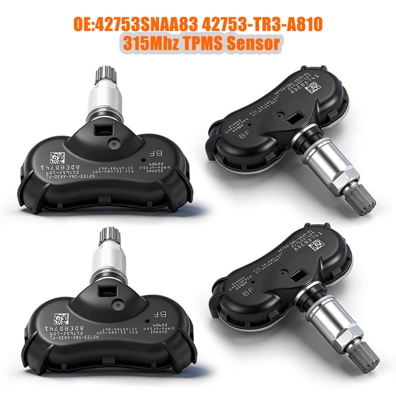 HMCYCI 315Mhz TPMS Sensor fit for Honda Civic CR-Z Odyssey Fit Insight Element, 4 Pack Tire Pressure Monitoring System Sensor Replaces 42753SNAA83 42753-TR3-A810