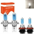 HMCYCI 4pcs 9003 H4 H11 H8 Halogen Headlight Fog Light Bulb Plug&Play