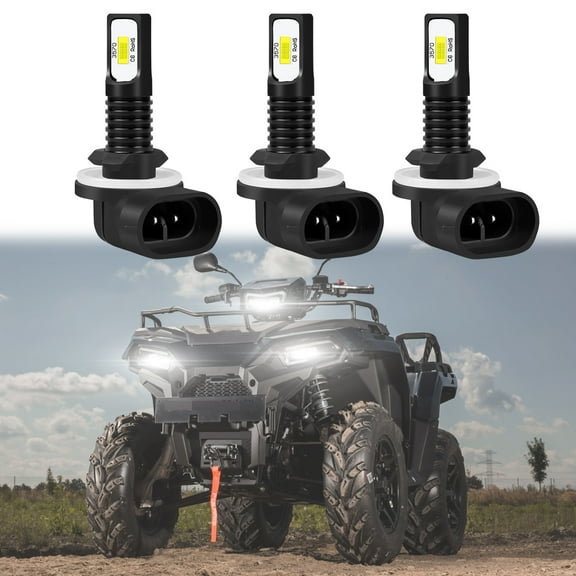 HMCYCI 881 LED Headlight Bulbs Fit For Polaris Sportsman 500 550 570 600 700 800 XP LED Headlight Bulbs,881,889,862,886,894,896,898 ATV UTV Accessories,6000K Cool White,3pcs led bulbs