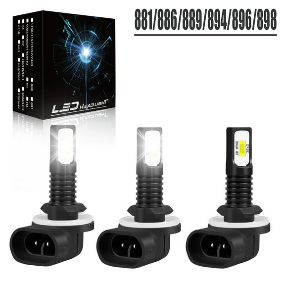 HMCYCI 881 led Light Bulbs Fit for Polaris Sportsman 570 550 500 450 400 700 800 850 ATV Headlight bulbs;881 862 889 894 896 Accessories Lamp,Brighter 12000LM 6000K White,Plug and Play (3 Pack)