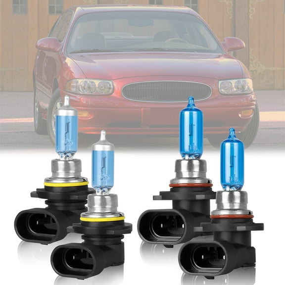 HMCYCI 9005 + 9006 Halogen Headlight Bulbs Kit High Low Beam 4x For Buick LeSabre 2000-2005