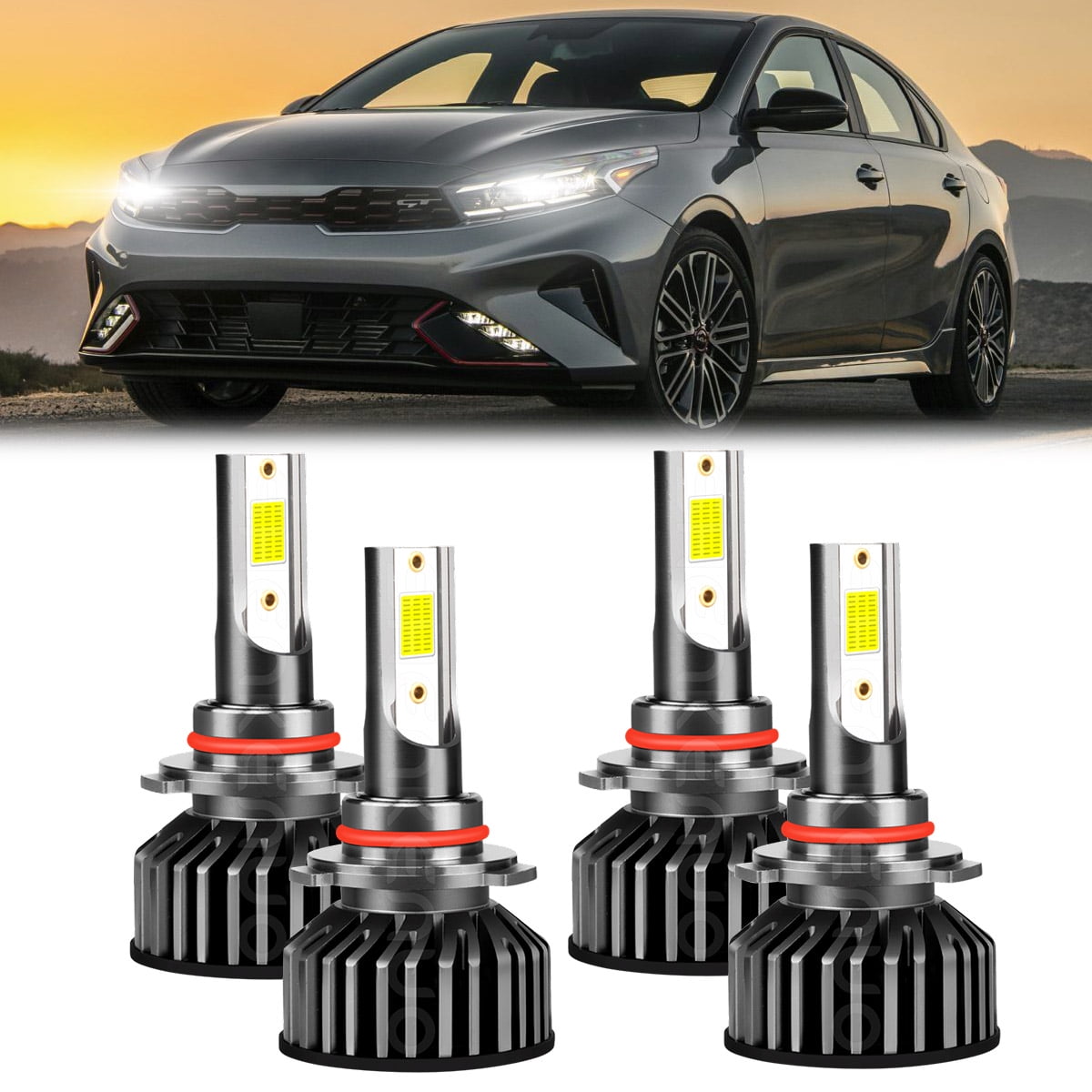 HMCYCI 9005 HB3 LED Headlight Bulbs for 20212023 Kia Forte High and Low Beam Plug & Play
