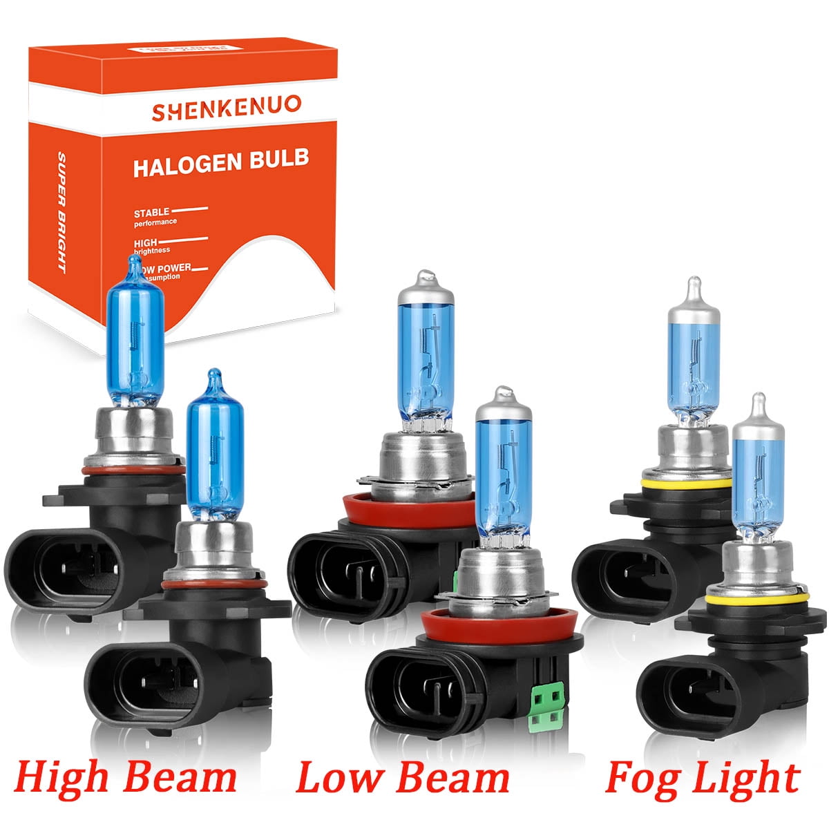 HMCYCI Combo 9005++H11+9006 Halogen Headlight Fog Light Kit High Low ...