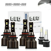 HMCYCI For Buick Rendezvous 2002-2007 Combo 6x 6000K LED Headlights 880 Fog Bulbs Kit