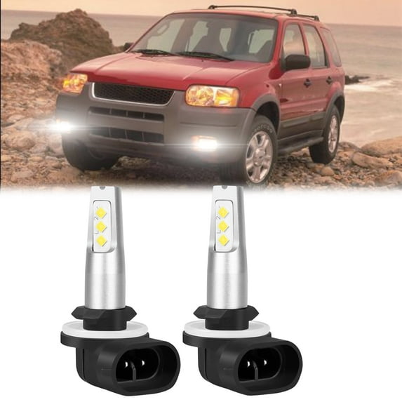 HMCYCI For Ford Escape 2001 2002 2003 2004 881 LED Fog Light Bulbs DRL Lamp Kit 6000K