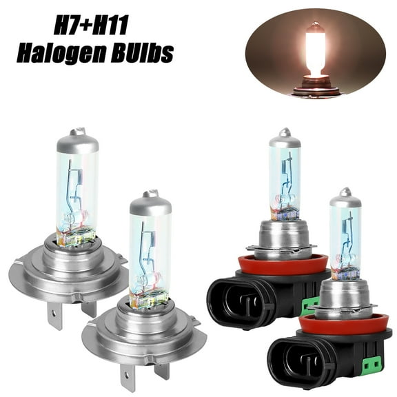 HMCYCI For Hyundai Santa Fe Sport 2013 2014 2015 2016 Halogen H7+H11 Headlight High Low Beam Bulbs Kit Warm White 4x,with Factory Halogen Headlamps