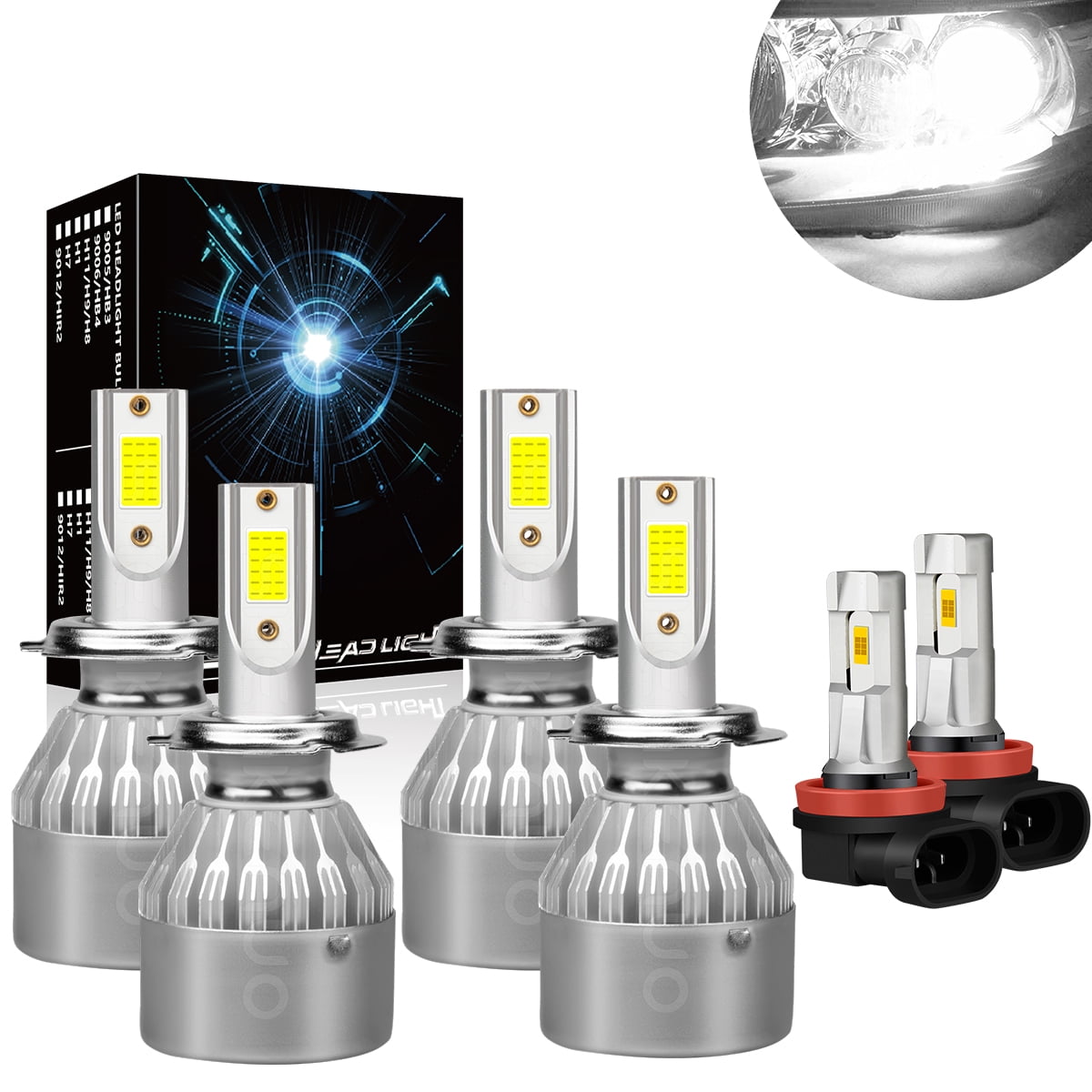 HMCYCI For Hyundai Tucson 2016 2017 2018 Combo H7 H7 H11 LED Headlight Fog Light Bulbs