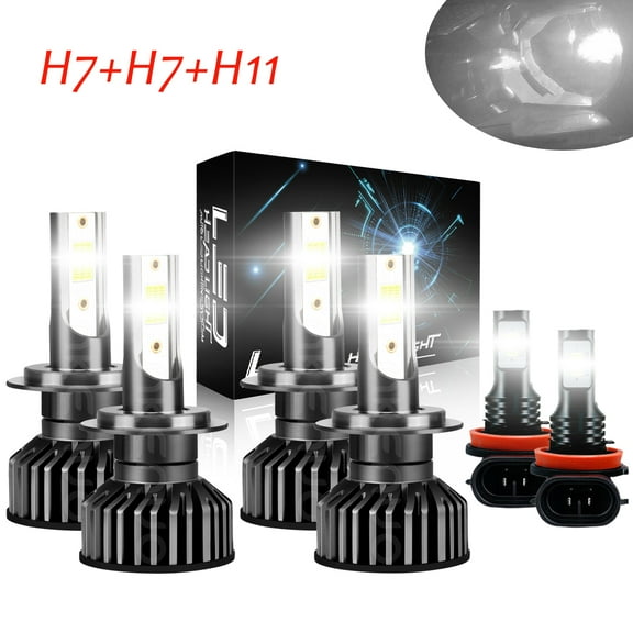 HMCYCI For Mercedes-Benz E350 B200 2008 2009 2010 2011 LED Headlight Bulbs+Fog Lamp