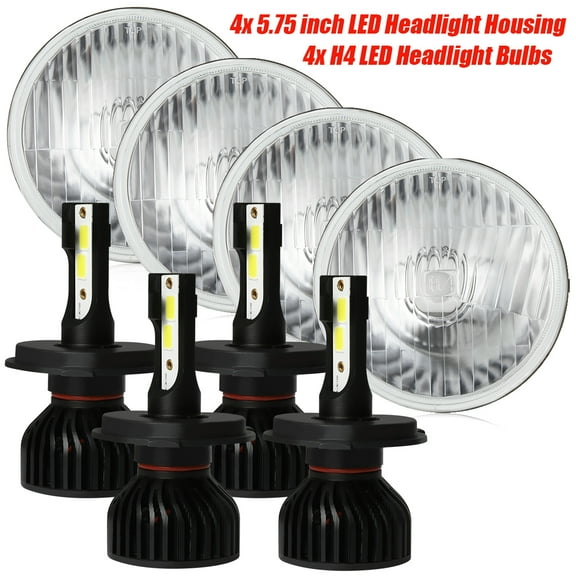 HMCYCI For Oldsmobile 98 1965-1975 5.75" 5-3/4"LED Headlights Hi/Lo Beam White 4pcs