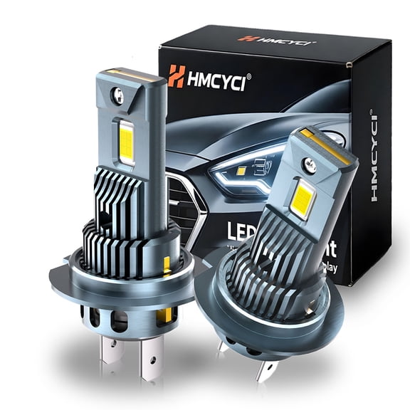 HMCYCI H7 LED Light Bulbs, 50,000LM Super Brightness High/beam,1:1 Size, IP68 Pack of 2