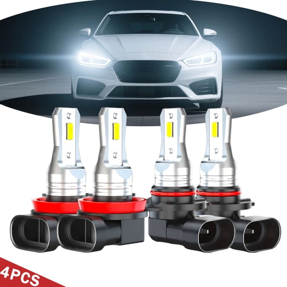 HMCYCI Led Headlight Bulb for 2008-2010 Saturn Vue High Low Beam Combo Replacement Kit 4Pcs