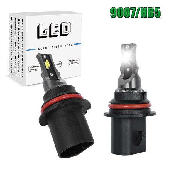 HMCYCI Pair 9007 LED Headlights 24000LM LED Lights Bulbs High Low Beam Super Bright