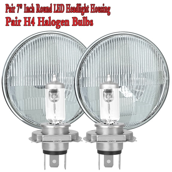 HMCYCI Pair DOT 7" inch Halogen Round Headlights GLASS Hi/Lo Beam For Suzuki Samurai SJ410