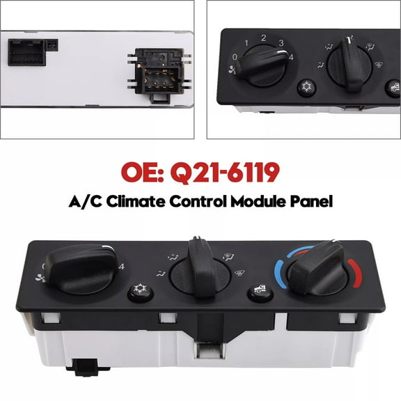 HMCYCI Q21-6119 HV/AC Control Module for Peterbilt Trucks 337 348 389, 1.9M Control Cab HVAC Control Panel Replacement OE Q216119 Temperature Control Module