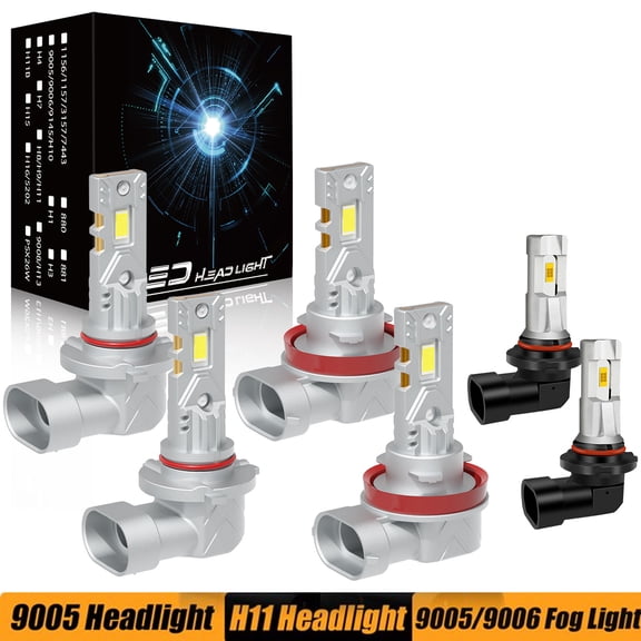 HMCYCI fit for DODGE RAM 1500 2500 3500 Without Projector(2013-2018) 9005+H11 High/Low Beam LED Headlight Bulbs + 9145/9006 LED Fog Light Bulbs,6500K Cool White,Pack of 6
