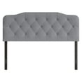 thumbnail image 1 of Home Design Angela King Button-Tufted Upholstered Headboard with Adjustable Height and Foam Padding, Grey, Easy assembly, 1 of 7